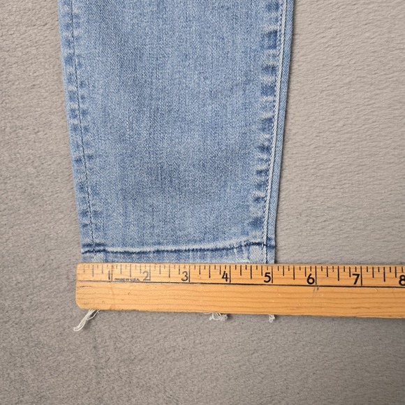 Mother Undone Hem Looker Crop Jeans Women's 24 Blue Denim Distressed Frayed Hem - Picture 12 of 13